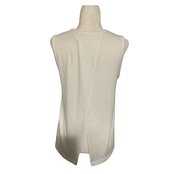 rag bone womens solid Crew Neck white sweater tank top open back small - Picture 3 of 6